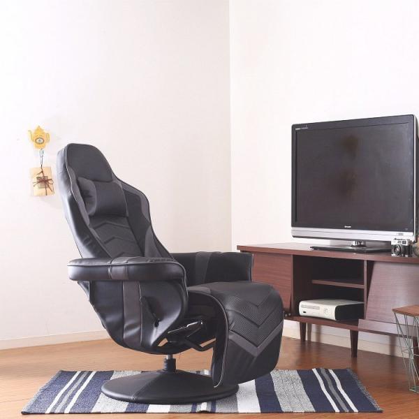 販売直販 (SALE) オフィスチェアー おしゃれ フットレスト付き ゲーミングチェア デスクチェア 椅子 ブラック・ブルー