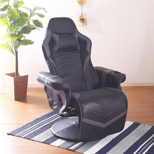 販売直販 (SALE) オフィスチェアー おしゃれ フットレスト付き ゲーミングチェア デスクチェア 椅子 ブラック・ブルー