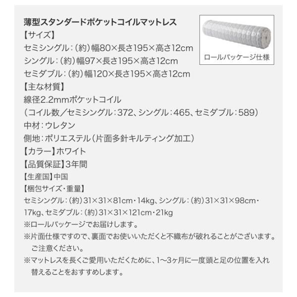 一流の品質 (SALE) 組立設置付 セミダブルベッド マットレス付き 薄型スタンダードポケットコイル 横開き/深さグランド 大容量収納 跳ね上げ式ベッド