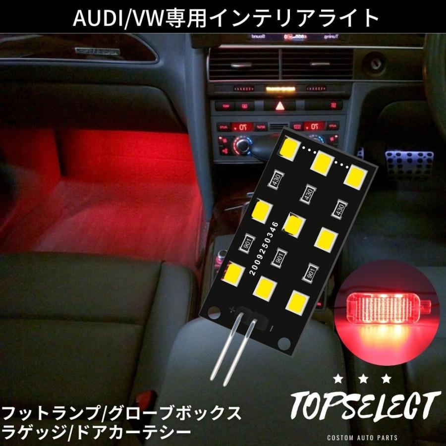 アウディ A6 / S6 RS6 LEDインテリアライト レッド 赤 1個 純正交換