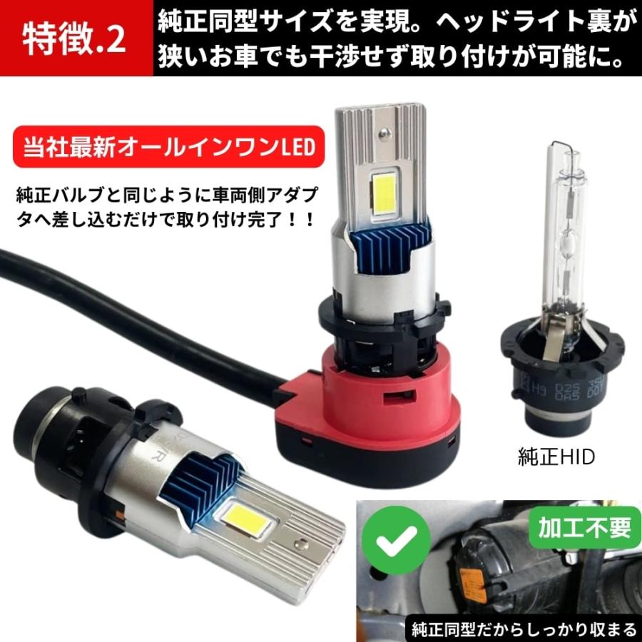 カムリ ACV40系 純正同型オールインワン 次世代型 LEDコンバージョンキット D4S/D4R 30発 6000k へッドライト カプラーオン 2本セット｜doubleaxel｜05