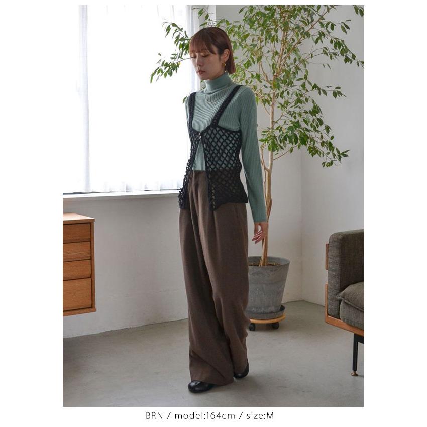 Ungrid（アングリッド） SALE60%OFF ウール混ルーズタックパンツ