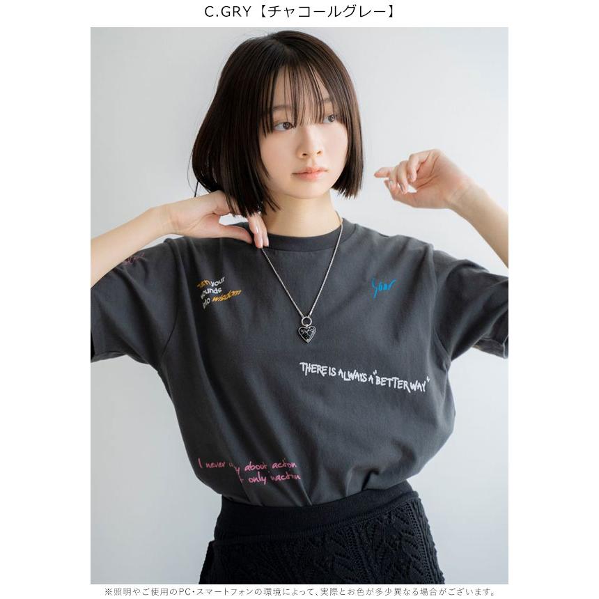 アングリッド ungrid トップス 24春夏 ミックスロゴデザインTee 半袖 Tシャツ ミドル丈 112432788101｜doubleheart｜03