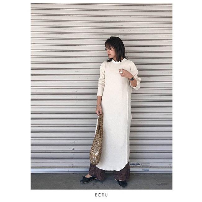 Todayful トゥデイフル 19春夏 Thermal Maxi Op サーマルマキシワンピース レディース ワンピース マキシワンピ マキシ ロング丈 バックシャン 背中開き 長袖 バッグ ワンピースのダブルハート 通販 Yahoo ショッピング