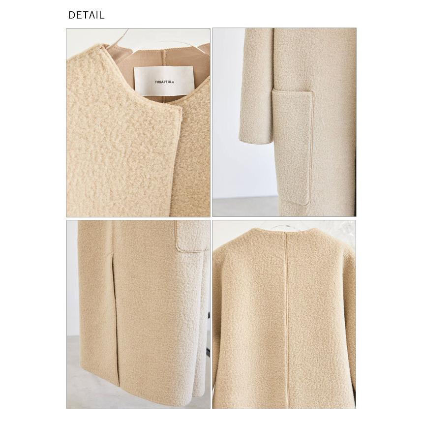 Todayful トゥデイフル 21秋冬2nd 11月 12月中旬予約 Collarless Boa Coat カラーレスボアコート レディース コート アウター ノーカラーコート 羽織り 1006 Select Shop Double Heart 通販 Yahoo ショッピング