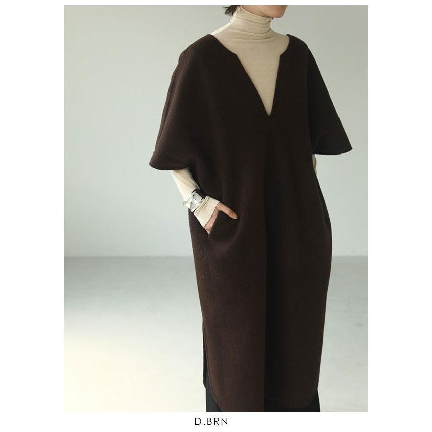 トゥデイフル ワンピース 秋冬 Caftan Wool Dress カフタンウールドレス レディース ドレス 半袖 Vネック スリット ウール シンプル 2way 1309 バッグ ワンピースのダブルハート 通販 Yahoo ショッピング