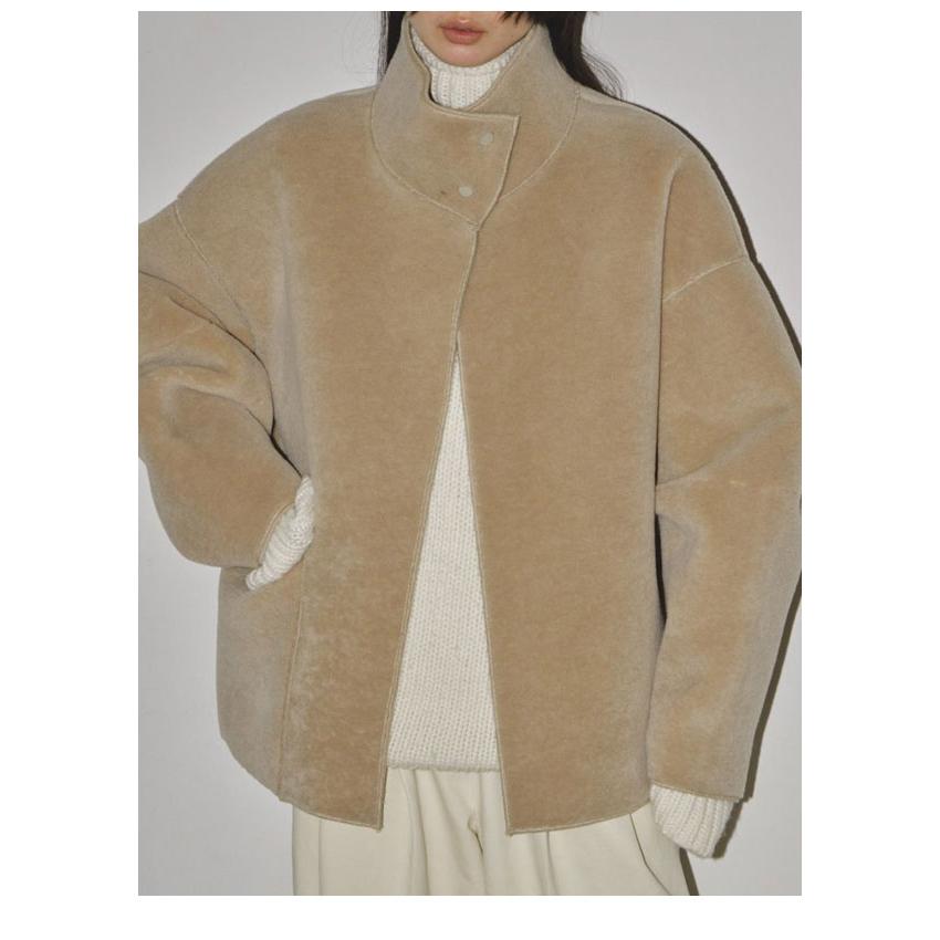 TODAYFUL スタンドカラーボアジャケット（BEG/38）