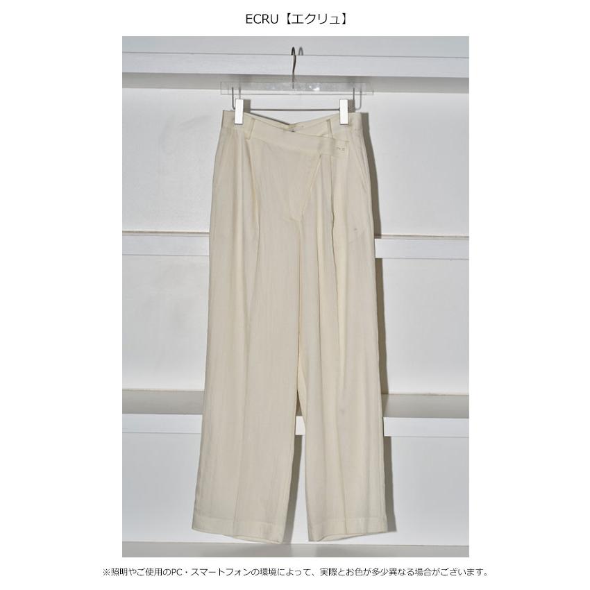 TODAYFUL 2024PreFall トゥデイフル ボトムス Asymmetry Twill Trousers 7月中旬〜8月上旬予約 アシンメトリーツイルトラウザーズ パンツ ロング丈 フルレングス｜doubleheart｜03