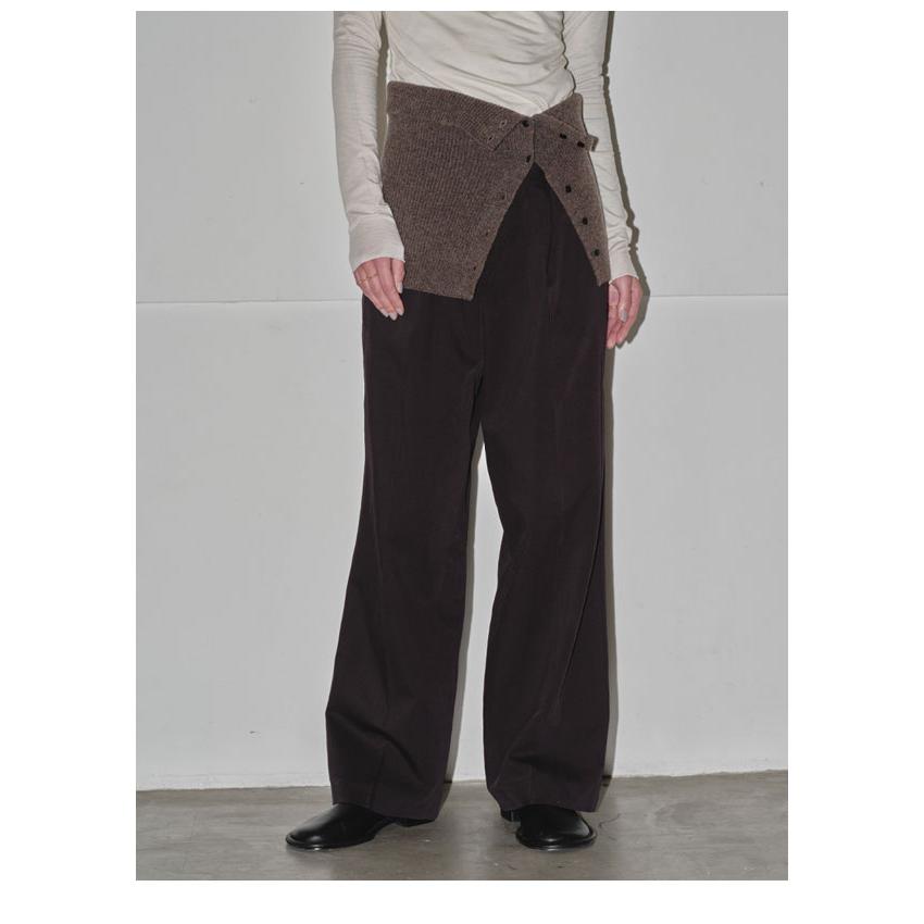 TODAYFUL 2024PreFall トゥデイフル ボトムス Asymmetry Twill Trousers 7月中旬〜8月上旬予約 アシンメトリーツイルトラウザーズ パンツ ロング丈 フルレングス｜doubleheart｜05