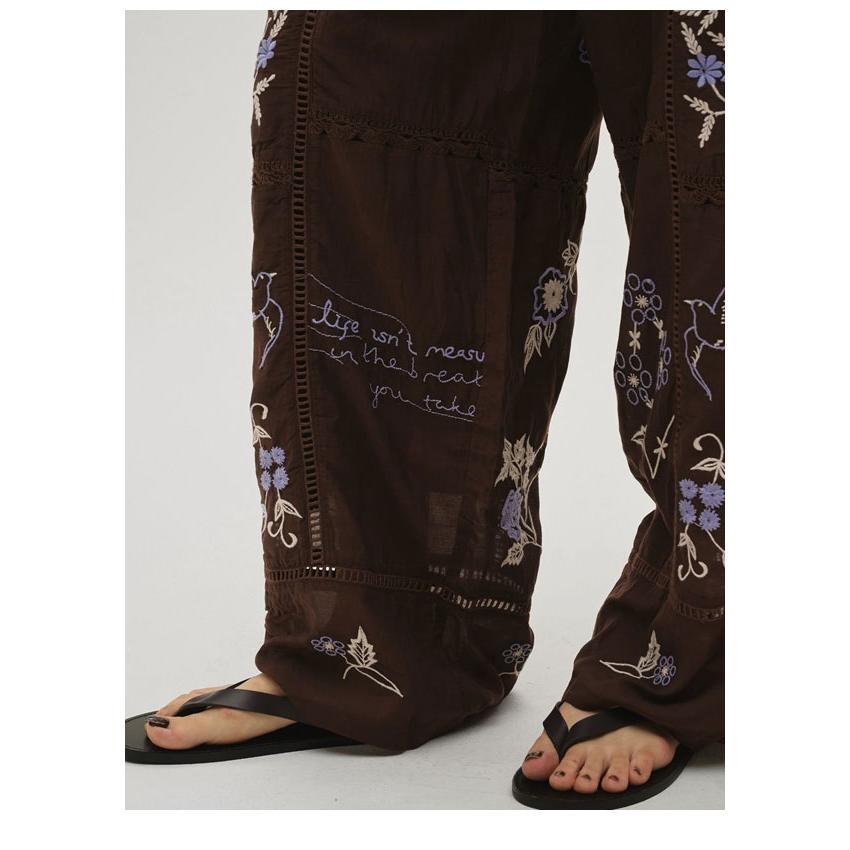 パンツ todayful embroidery patchwork trousers TODAYFUL/トゥデイフル】Embroidery Patchwork Trousers/エンブロイ