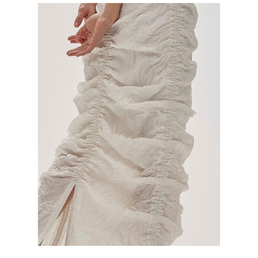 TODAYFUL シャンブレーギャザースカート　ホワイト　ロング丈　38 タイト TODAYFUL TODAYFULSALE 40%OFF トゥデイフル 2025prefall ボトムス