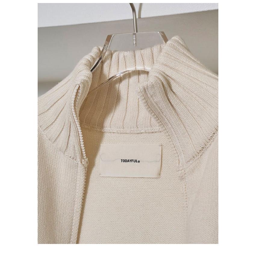 ★新品、2025年秋物★TODAYFUL グレージップニット　Fサイズ TODAYFUL (セール20%OFF) / トゥデイフル Halfzip Rib Knit☆ 24秋冬