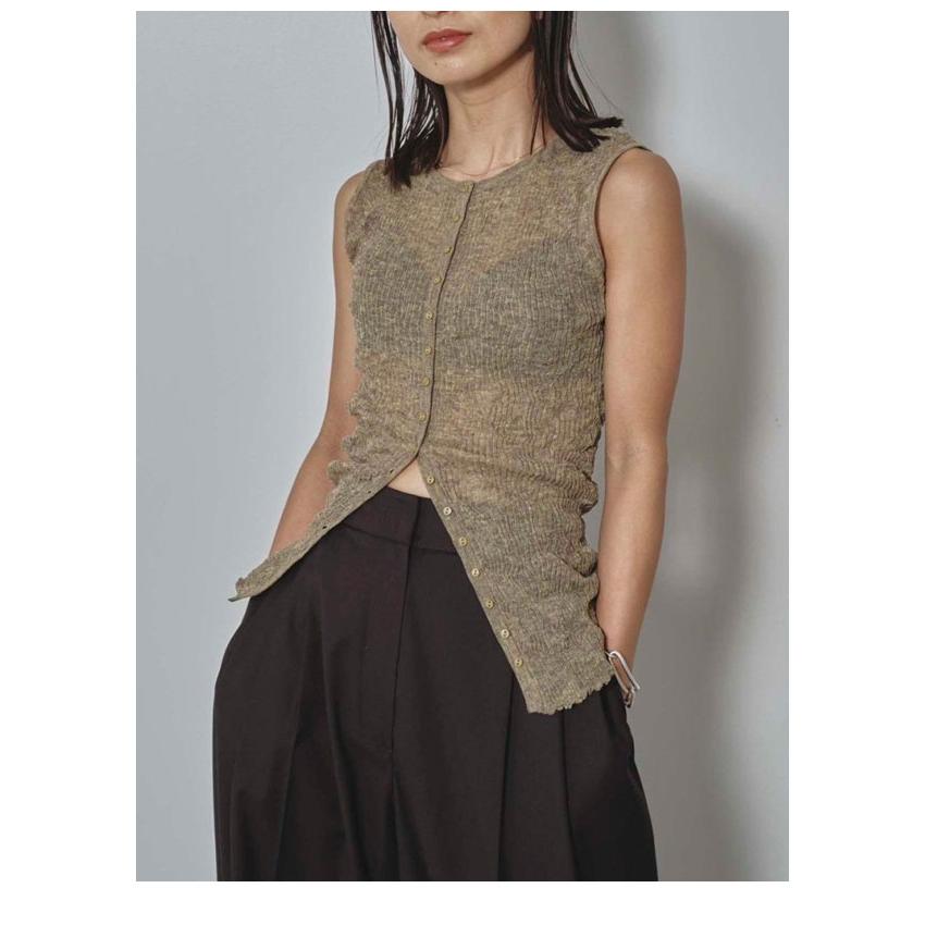 トゥデイフル TODAYFUL 2026springsummer トップス 2way Sheer Knitvest 2wayシアーニットベスト 一部6月上旬予約 ノースリーブ ミドル丈の画像