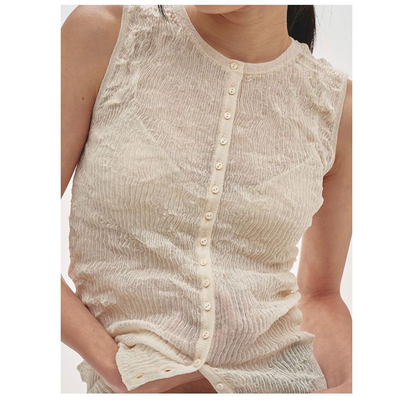 トゥデイフル TODAYFUL 2026springsummer トップス 2way Sheer Knitvest 2wayシアーニットベスト 一部6月上旬予約 ノースリーブ ミドル丈の画像