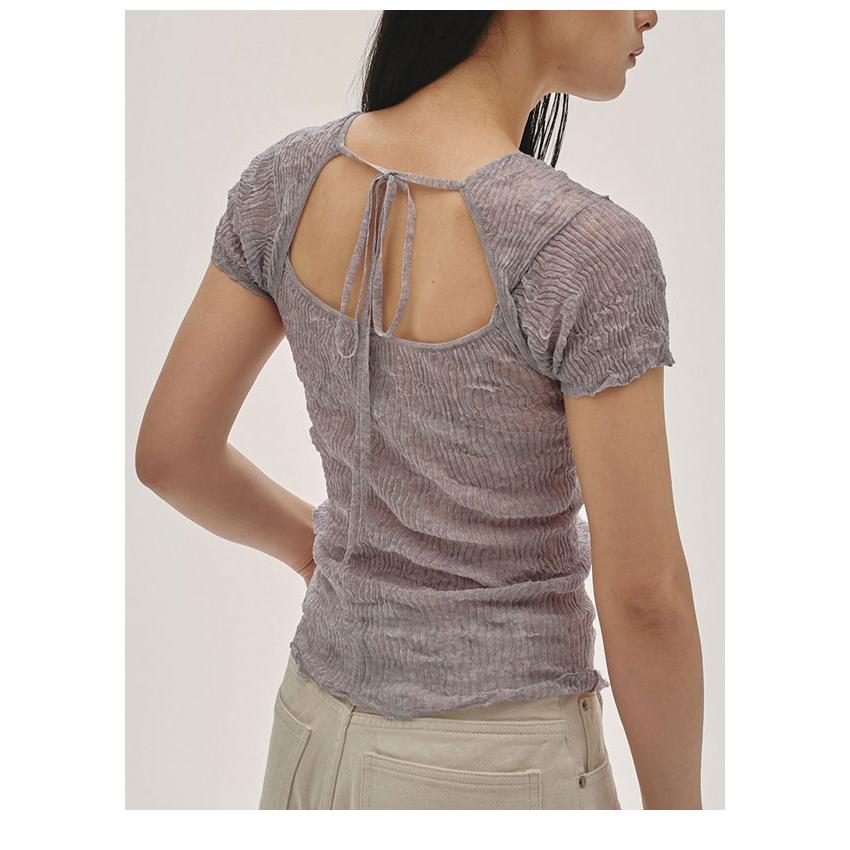 トゥデイフル TODAYFUL 2026springsummer トップス 2way Sheer Knittops 2wayシアーニットトップス 半袖 ミドル丈の画像