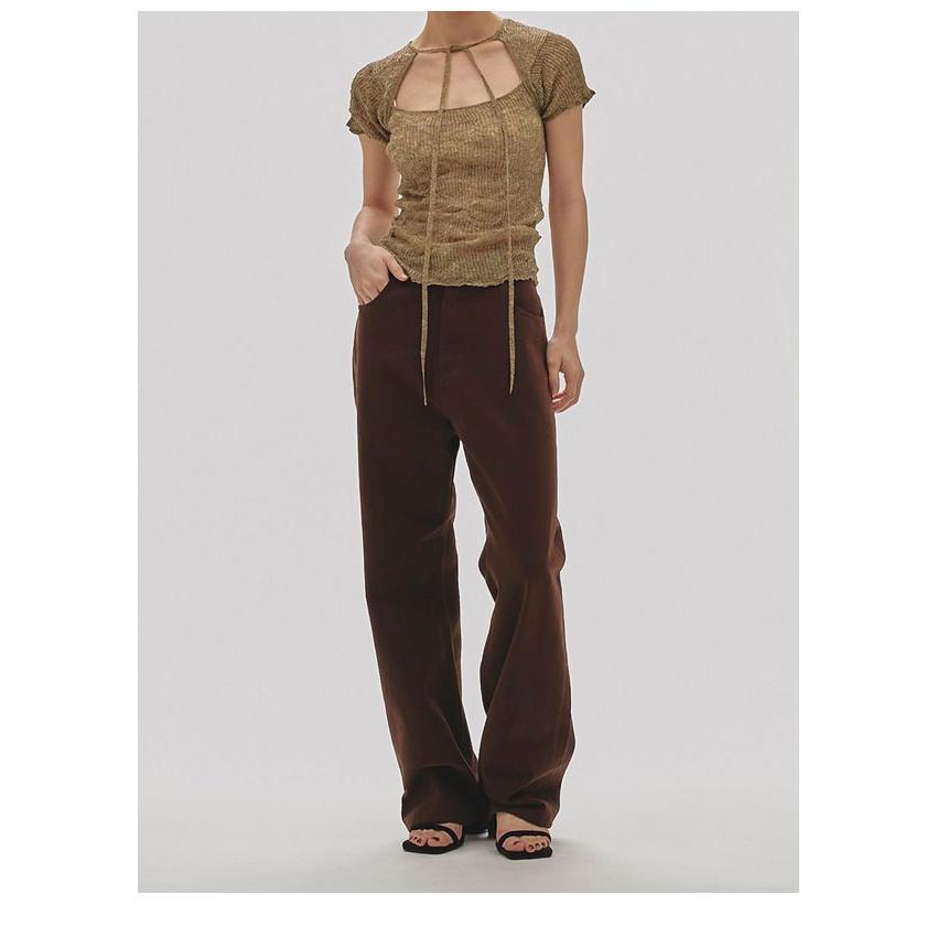 トゥデイフル TODAYFUL 2026springsummer トップス 2way Sheer Knittops 2wayシアーニットトップス 半袖 ミドル丈の画像