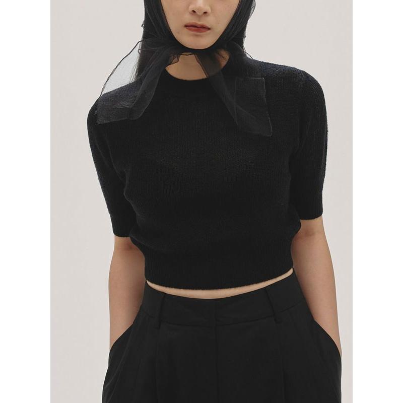 トゥデイフル TODAYFUL 2025prefall トップス Sheer Mohair Knit シースルーモヘアニット 半袖 ミドル丈 モヘア 12520518 の商品画像