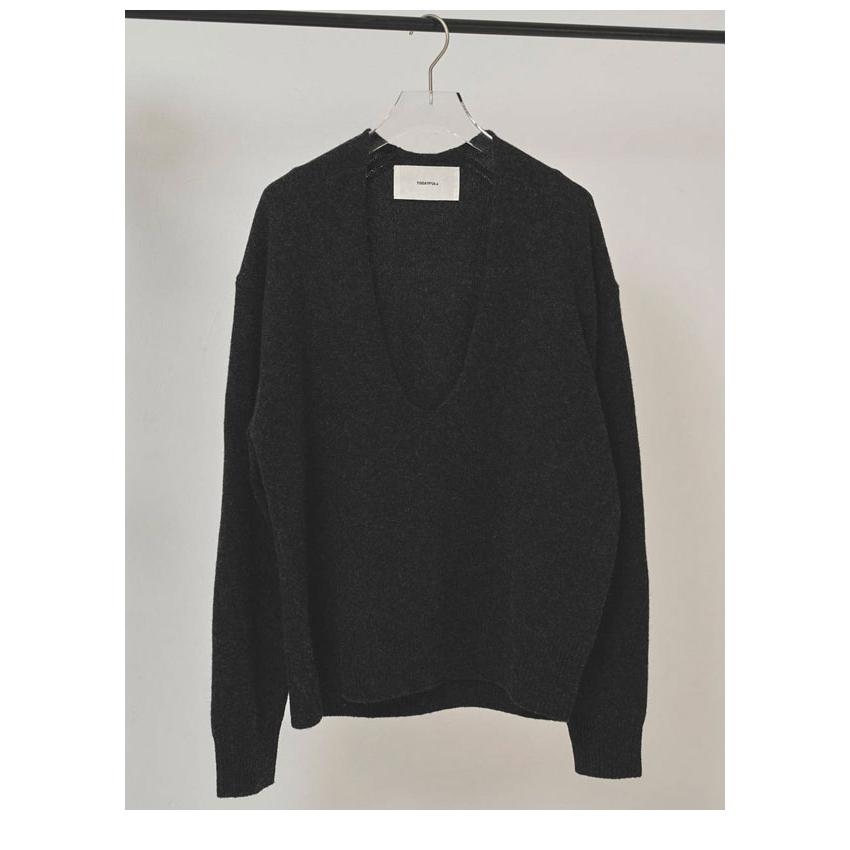 〜あい〜　TODAYFUL Washed Vneck Knit 黒 TODAYFUL トゥデイフル 2025winter トップス Uneck Cashmere Knit U