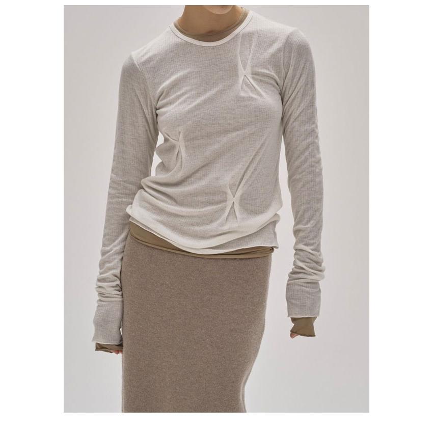 未使用新品【todayful】タックレイヤードロングティーシャツ　エクリュ 未使用新品【todayful】タックレイヤードロングティーシャツ エクリュ