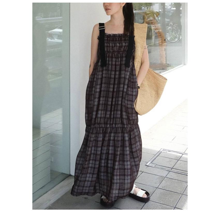 トゥデイフル TODAYFUL 2026springsummer ワンピース Check Jacquard Dress チェックジャカードドレス マキシ丈 キャミソール 12610301 26春夏の画像