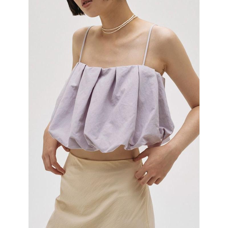 トップス eaphi BALLOON HEM CAMISOLE MEDI RIB BALLOON HEM CAMI TOP