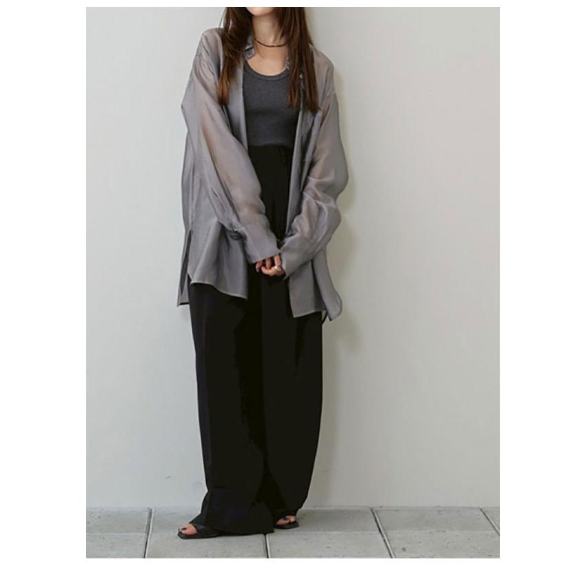 【美品】  TODAYFUL / トゥデイフル | Silky Over Shirts / シルキーオーバーシャツ | F | チャコールグレー | レディース TODAYFUL（トゥデイフル）の「シルキーオーバーシャツ（シャツ