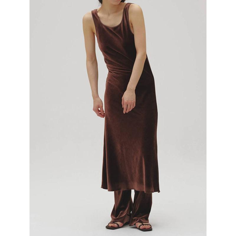 トゥデイフル TODAYFUL 2026Prefall ワンピース Velour Pencil Dress 8月下旬〜9月中旬予約 ベロアペンシルドレス ロング丈 Uネック ノースリーブ 12620303