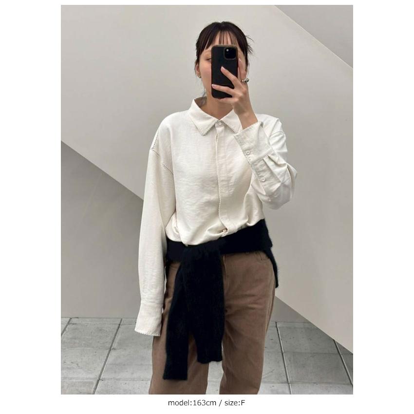トップス Todayful embroidery shirt White TODAYFUL トゥデイフル 2026Winter トップス Softsuede Embroidery