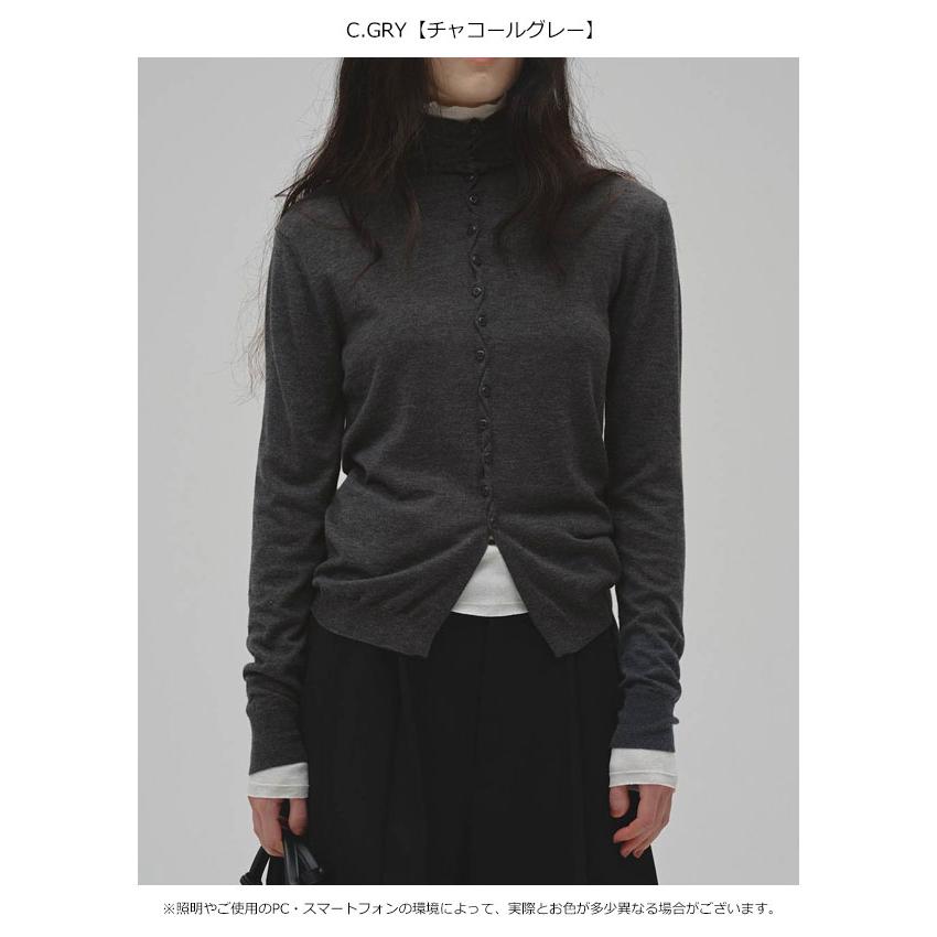ドゥロワー 21AW ウールジップトップス 長袖 2 チャコールグレー DouDou（ドゥドゥ） カーディガン 「WEB限定」ダブルジップニット