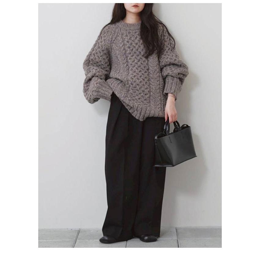 トゥデイフル TODAYFUL 2026Winter トップス Cable Over Knit 12月中旬〜1月上旬予約 ケーブルオーバーニット 長袖 ミドル丈 12620518 26冬の画像