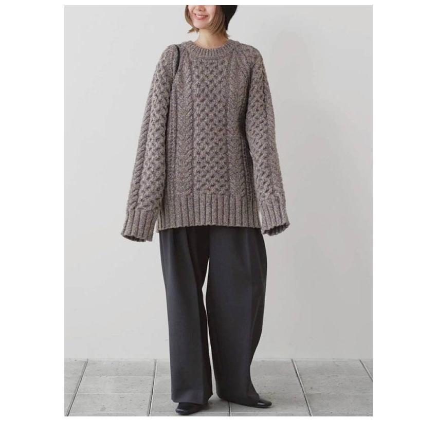 トゥデイフル TODAYFUL 2026Winter トップス Cable Over Knit 12月中旬〜1月上旬予約 ケーブルオーバーニット 長袖 ミドル丈 12620518 26冬の画像