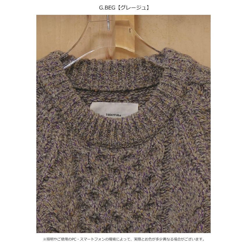 トゥデイフル TODAYFUL 2026Winter トップス Cable Over Knit 12月中旬〜1月上旬予約 ケーブルオーバーニット 長袖 ミドル丈 12620518 26冬の画像