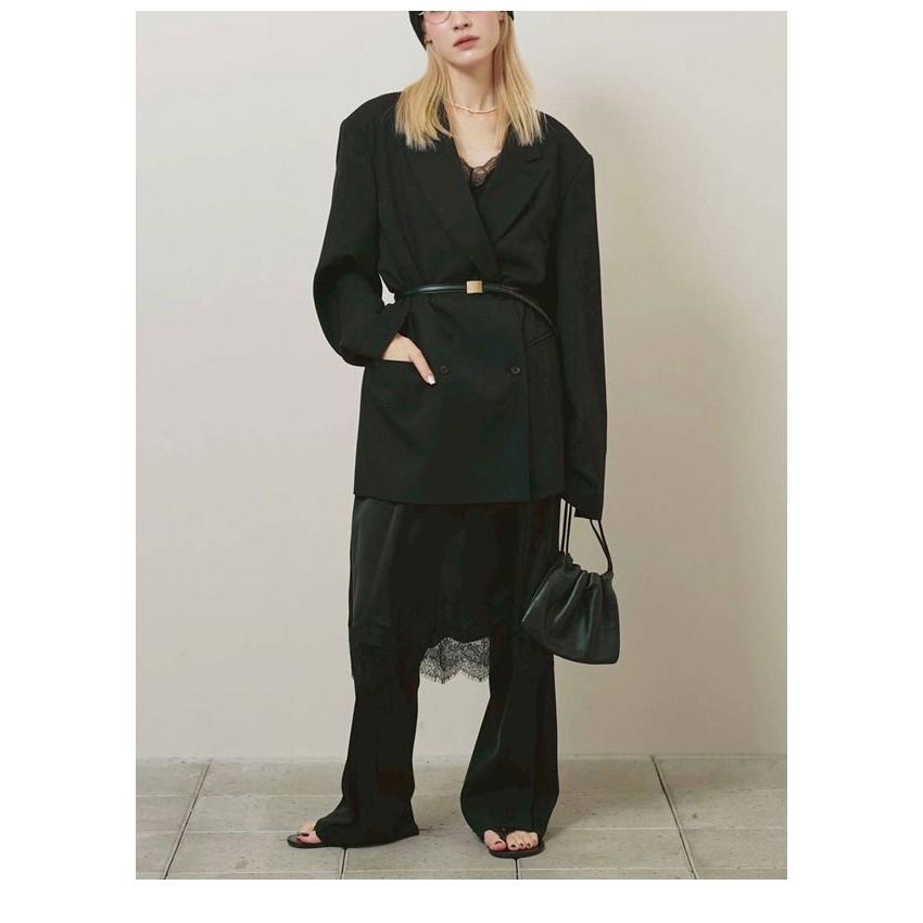 Todayful ラップスカートとセットのトラウザーズ ブラック 36 TODAYFUL トゥデイフル 2026Prefall トップス Pintuck Straight