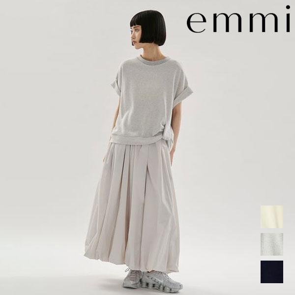 emmi エミ セットアップ 裏毛トップス×撥水スカートセット 半袖 ミドル