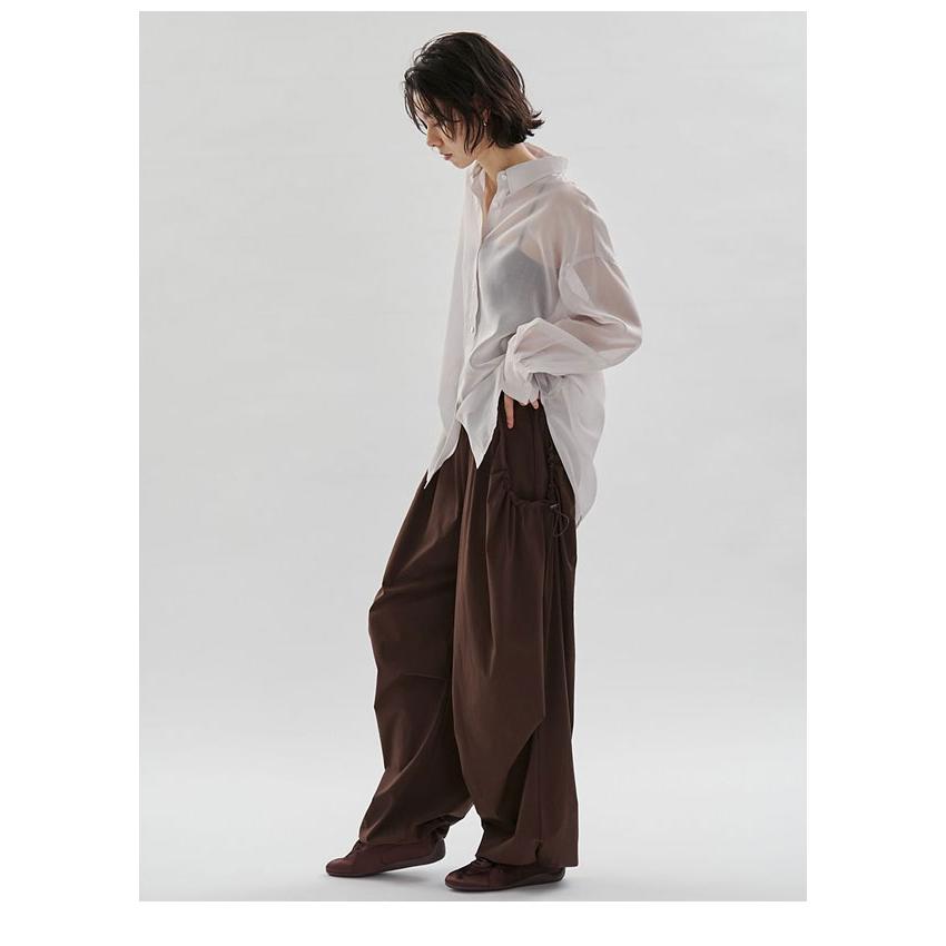 emmi 新作10%OFF エミ ボトムス eco ボリュームパラシュートパンツ/撥