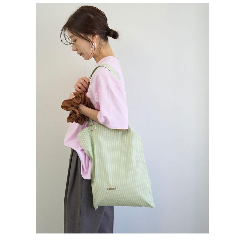 emmi 新作10%OFF エミ バッグ シュシュ付きemmiロゴトートバッグ