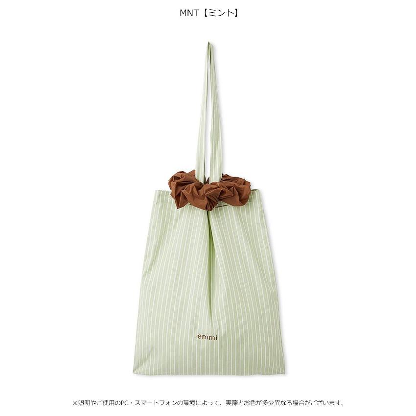emmi 新作10%OFF エミ バッグ シュシュ付きemmiロゴトートバッグ