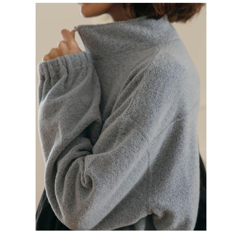 美品　 peak ウールボアハーフジップベスト グレー CREDONA（クレドナ） 新作10%OFF トップス WOOL PILE HALF ZIP TOP