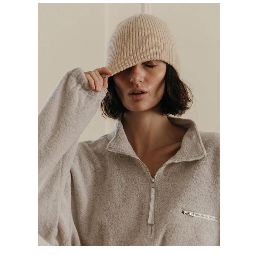 CREDONA（クレドナ） 新作10%OFF トップス WOOL PILE HALF ZIP TOP