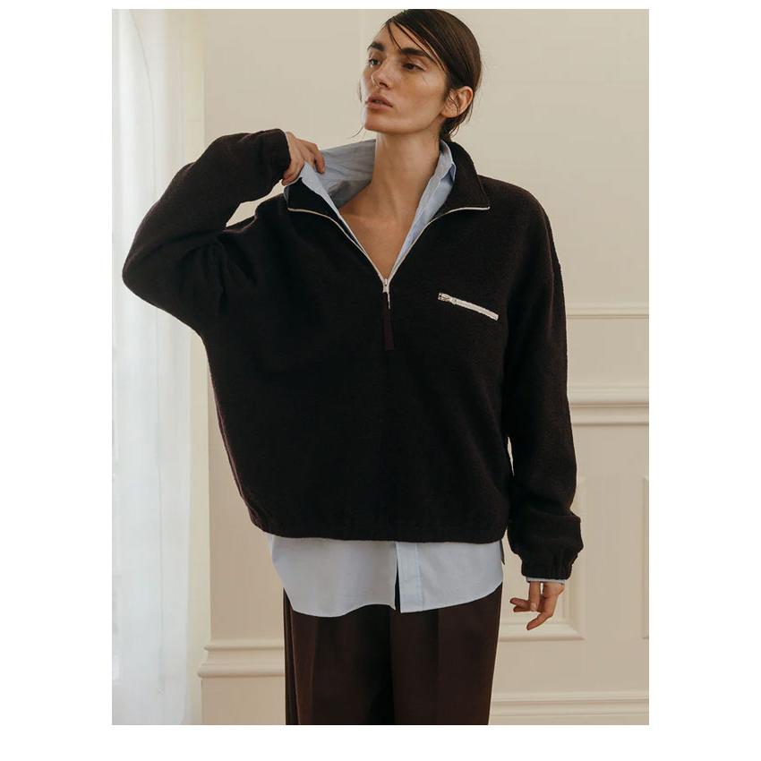 CREDONA（クレドナ） 新作10%OFF トップス WOOL PILE HALF ZIP TOP