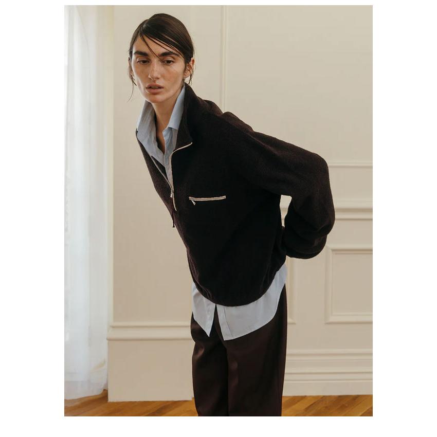 CREDONA（クレドナ） 新作10%OFF トップス WOOL PILE HALF ZIP TOP