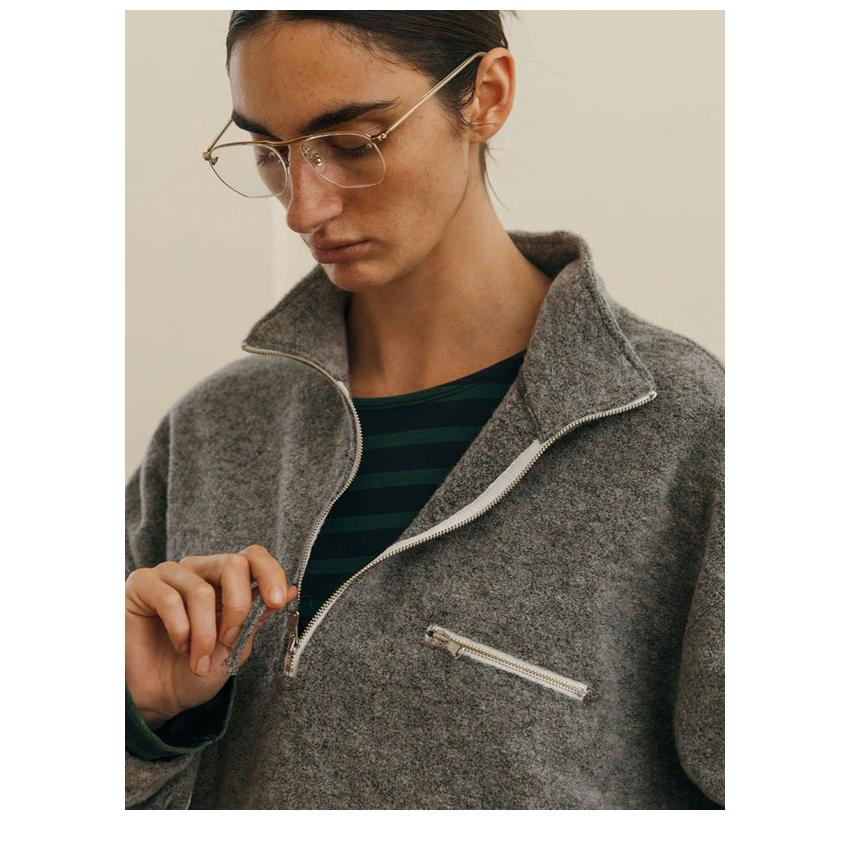 CREDONA（クレドナ） 新作10%OFF トップス WOOL PILE HALF ZIP TOP