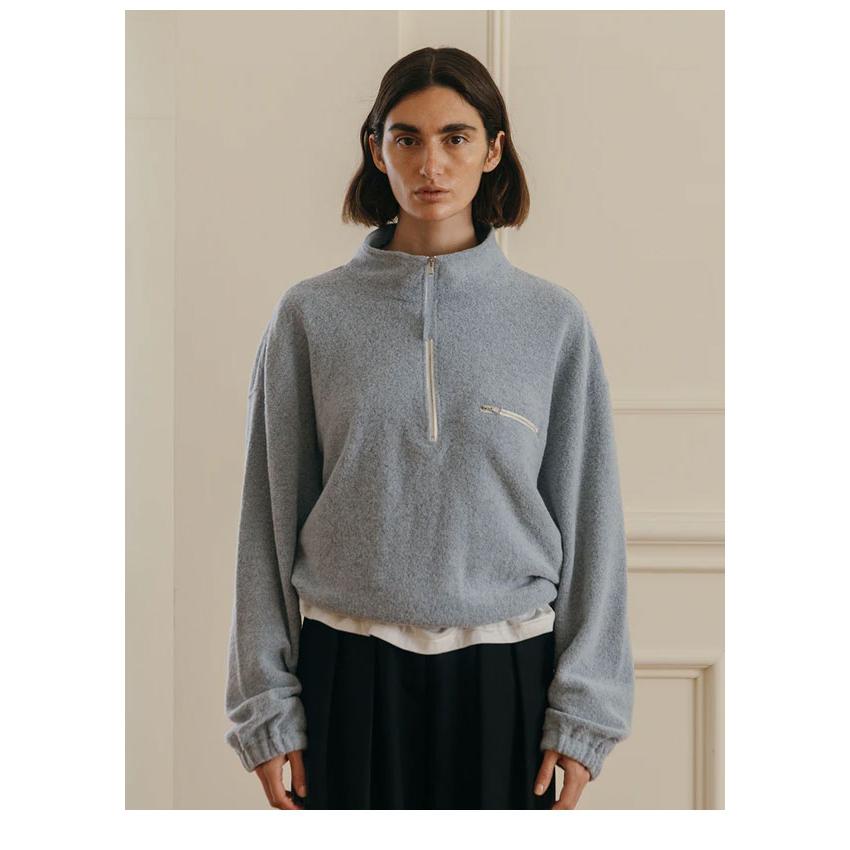 CREDONA（クレドナ） トップス WOOL PILE HALF ZIP TOP ウールパイル