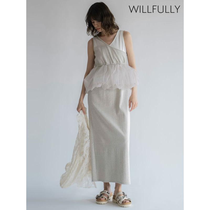 WILLFULLY（ウィルフリー） 新作10%OFF ワンピース tulle peplum