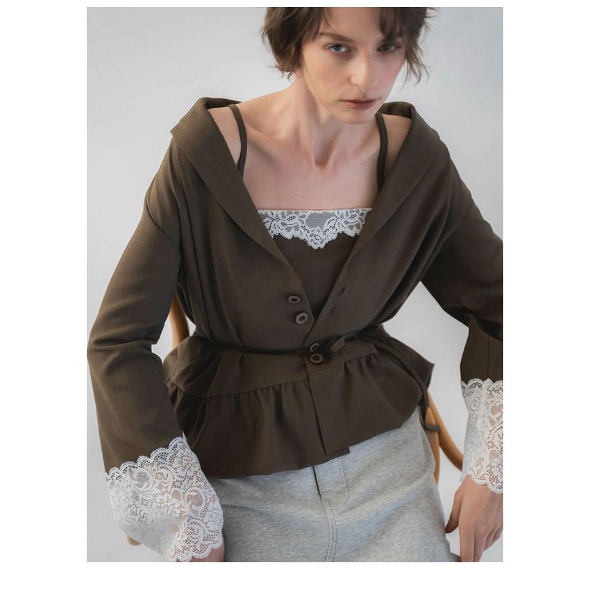 WILLFULLY（ウィルフリー） 新作10%OFF アウター cuffs lace hem