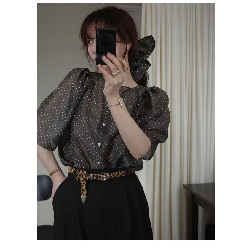 WILLFULLY（ウィルフリー） SALE20%OFF トップス volume sleeve dot 