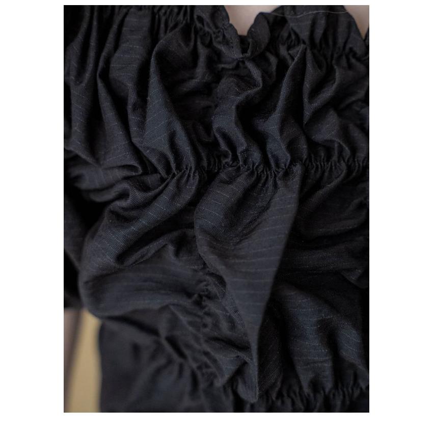 ウィルフリー WILLFULLY トップス whip shirring stripe 2way tops ホイップシャーリングストライプツーウェイトップス 半袖 ミドル丈 2611-to-36の画像