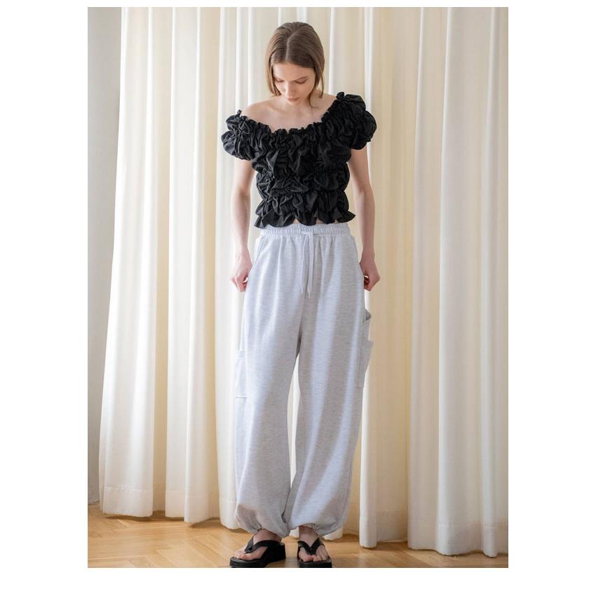 ウィルフリー WILLFULLY トップス whip shirring stripe 2way tops ホイップシャーリングストライプツーウェイトップス 半袖 ミドル丈 2611-to-36の画像