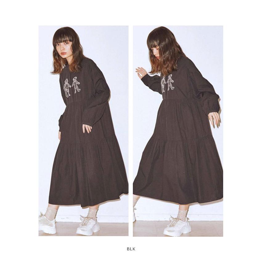 Sale メリージェニー Merry Jenny 秋冬 通販 Bear刺繍シャツワンピース レディース ワンピース ロング丈 長袖 熊 ベアー 刺繍 フレア 人気 定番 バッグ ワンピースのダブルハート 通販 Yahoo ショッピング