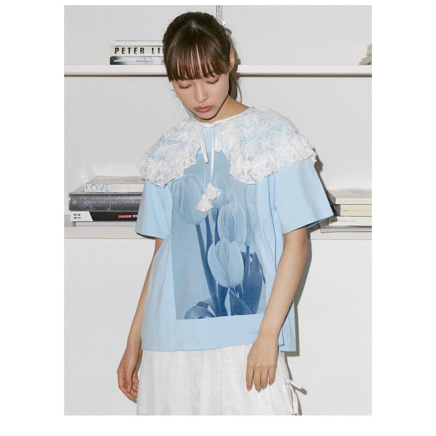 メリージェニー merry jenny トップス 24春夏 square tulip tee 半袖 Tシャツ ミドル丈 282422703501｜doubleheart｜12